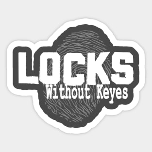 Locks Without Keyes with Print (White) Sticker